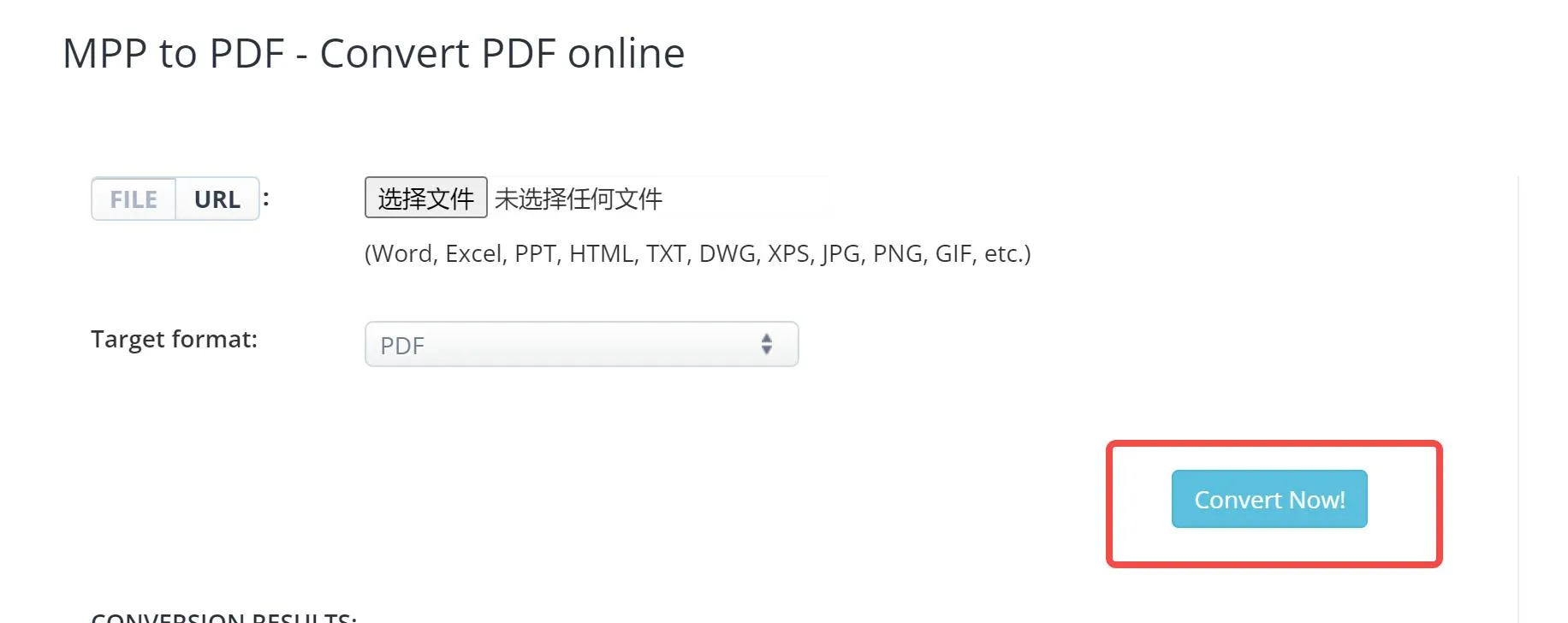 Conversão de MPP para PDF