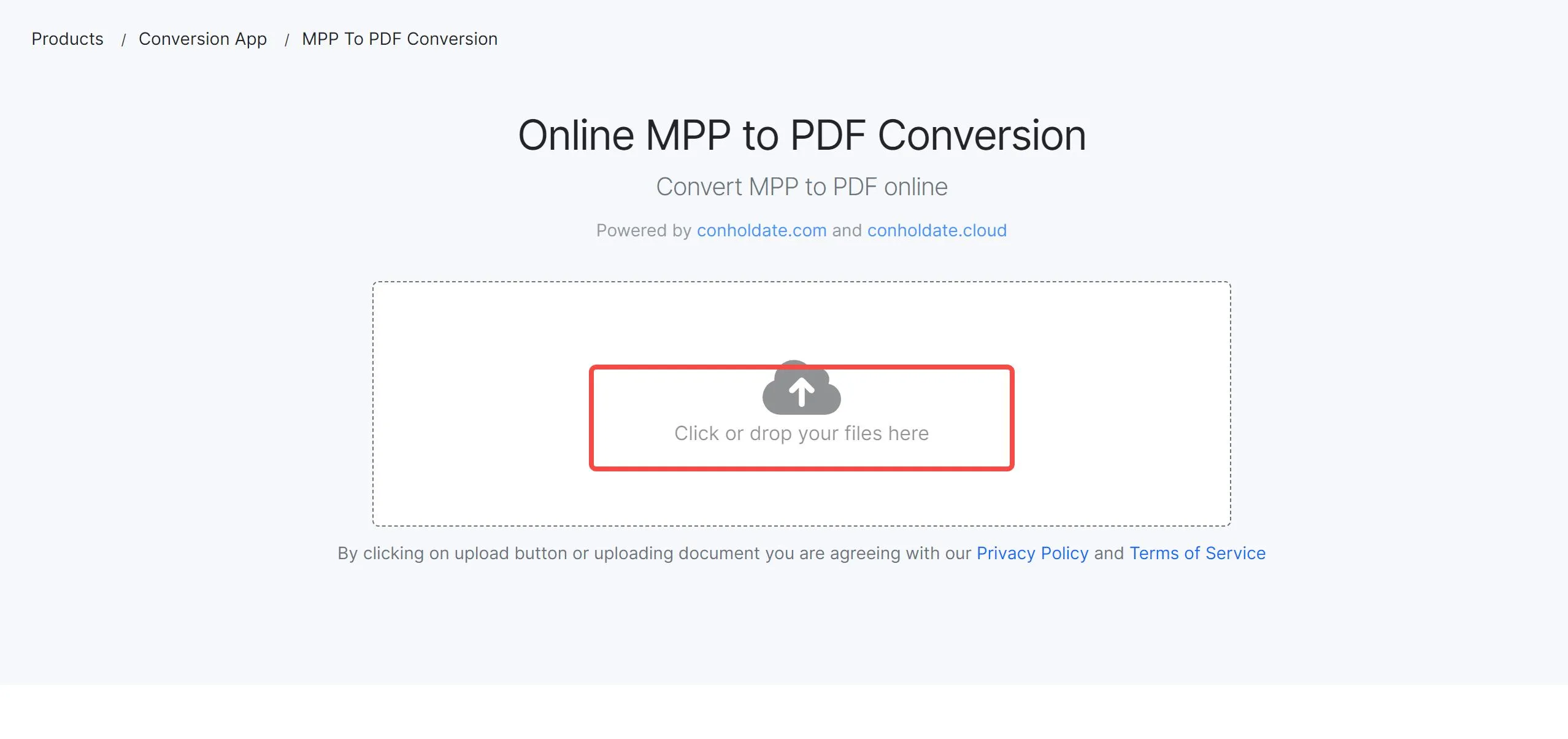 MPP para PDF armazenado