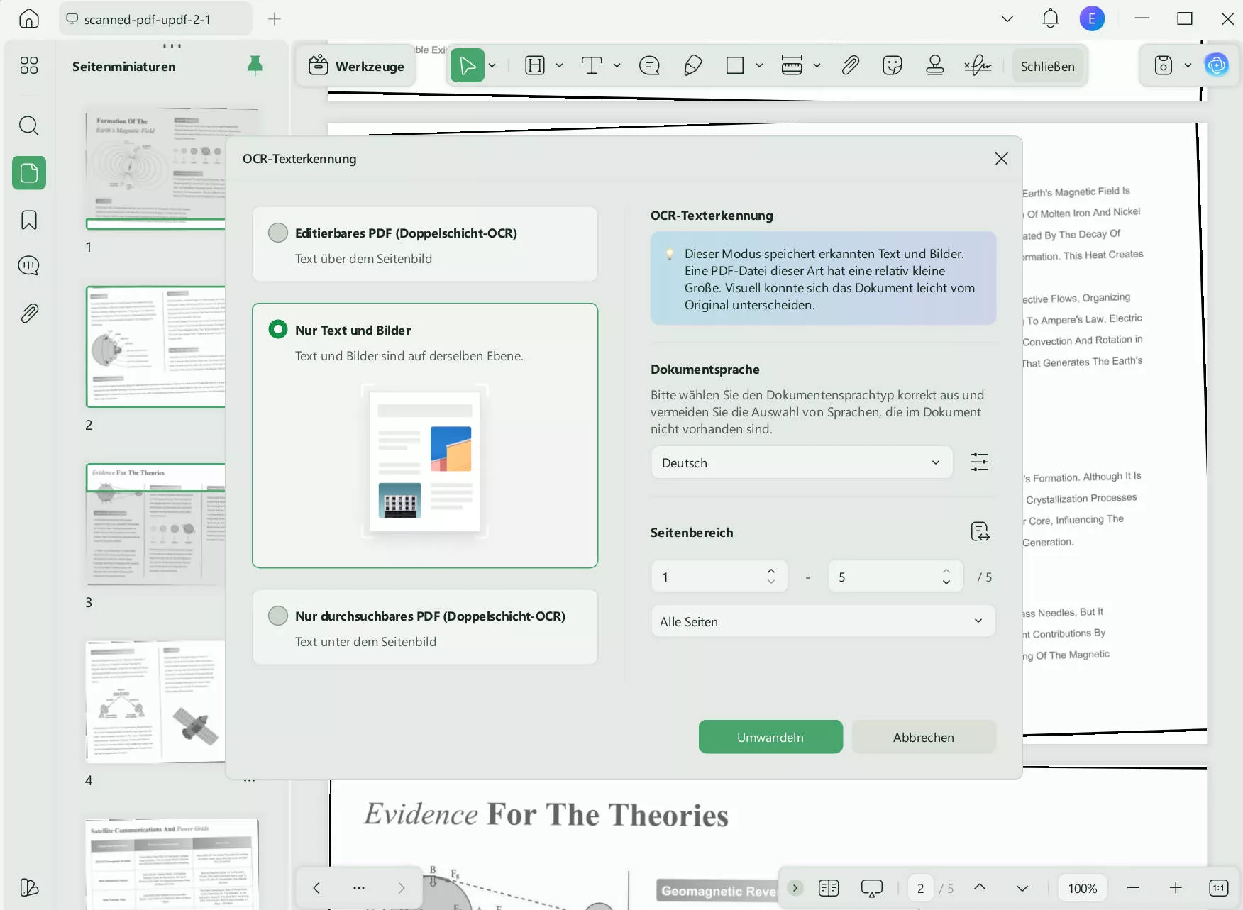 PDF schärfen UPDF Layout