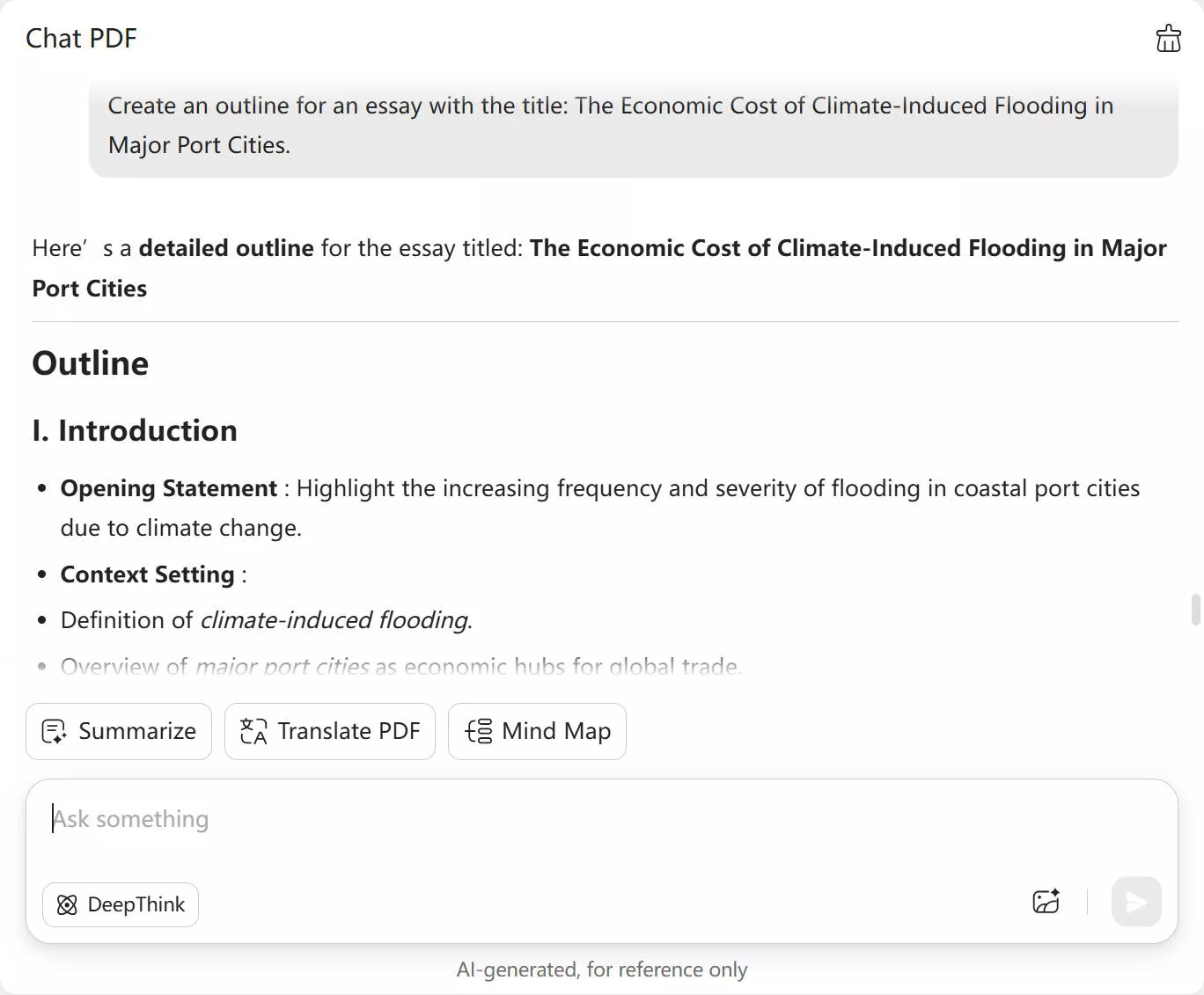 create the outline with UPDF's AI Assistant Online