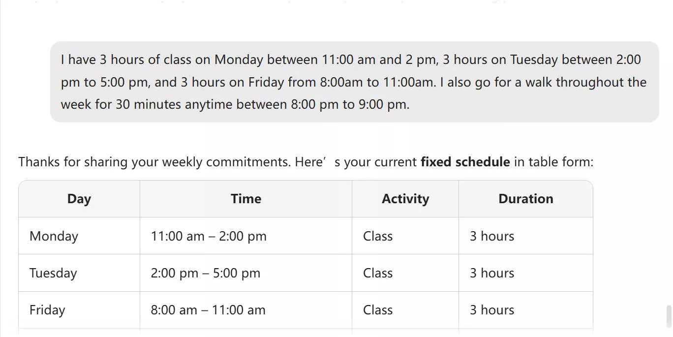 specify weekly schedule with UPDF's AI Assistant
