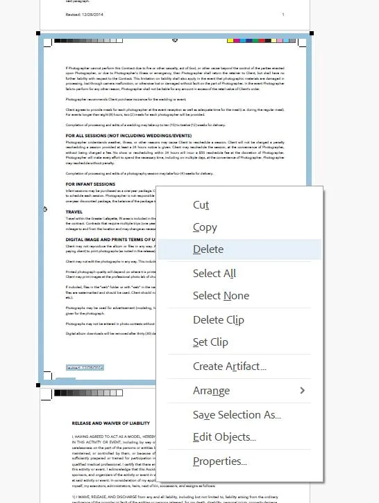 Adobe PDF 재단선 제거