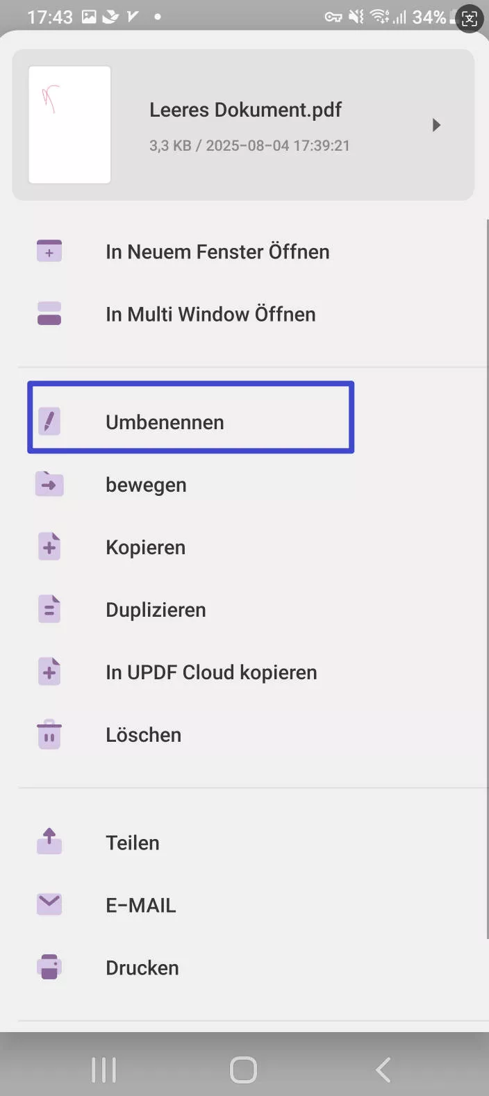 PDF umbenennen PDFs auf Android umbenennen.