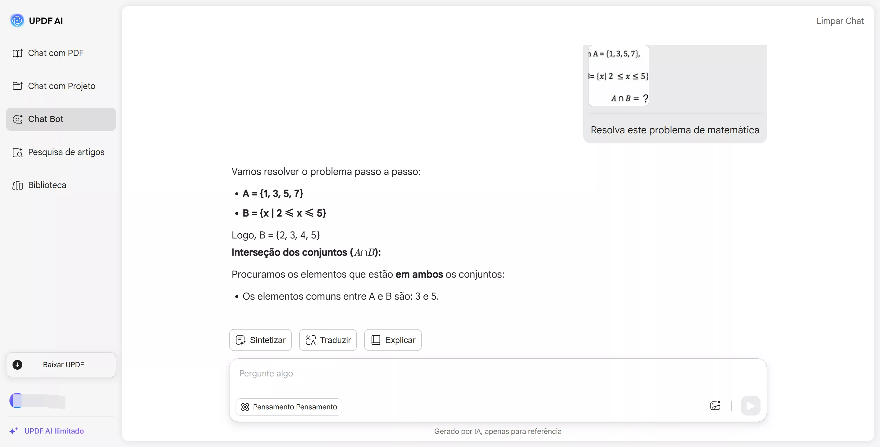 resolva este problema de matemática