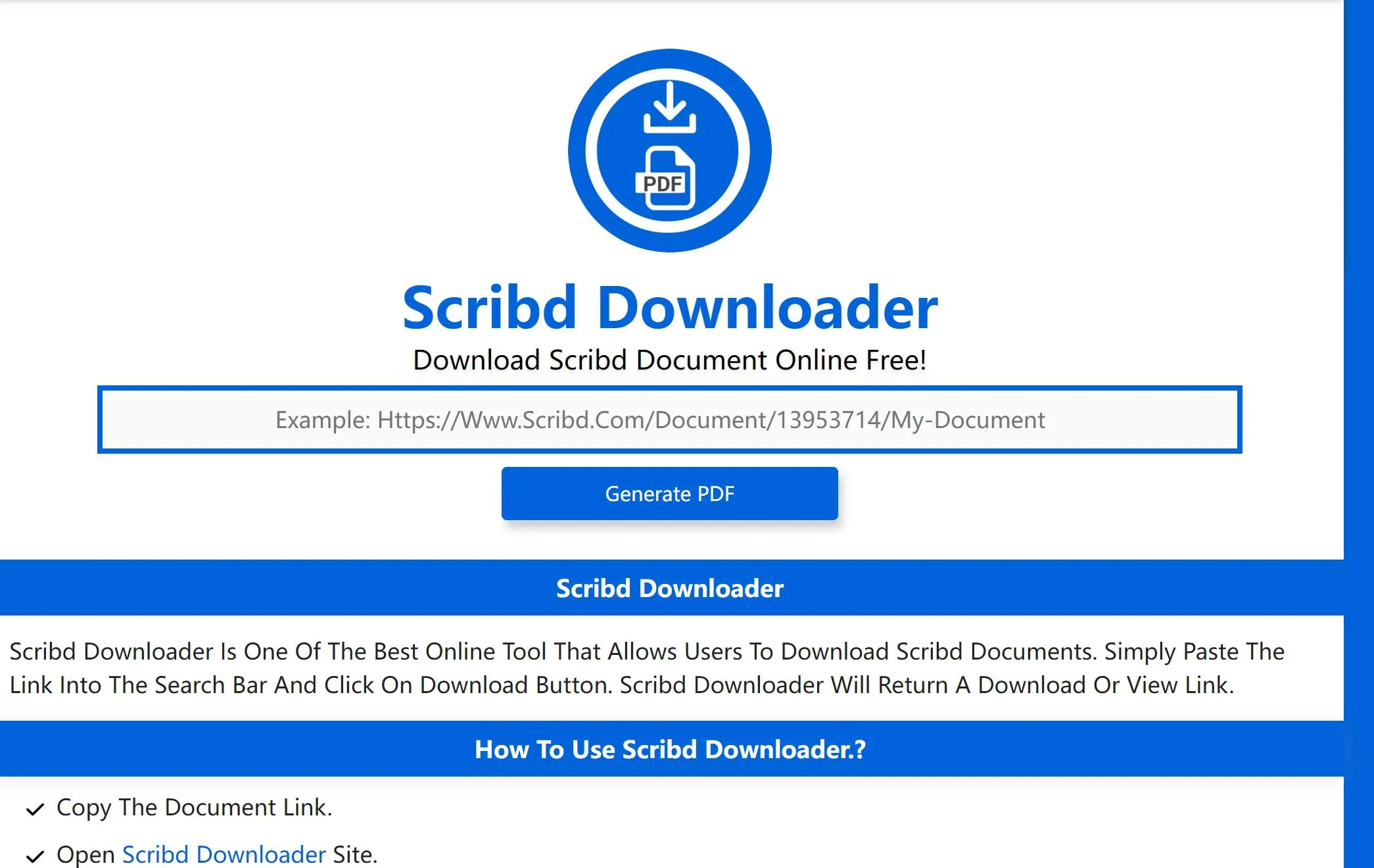 scribd から pdf へ Scribd Downloader.is