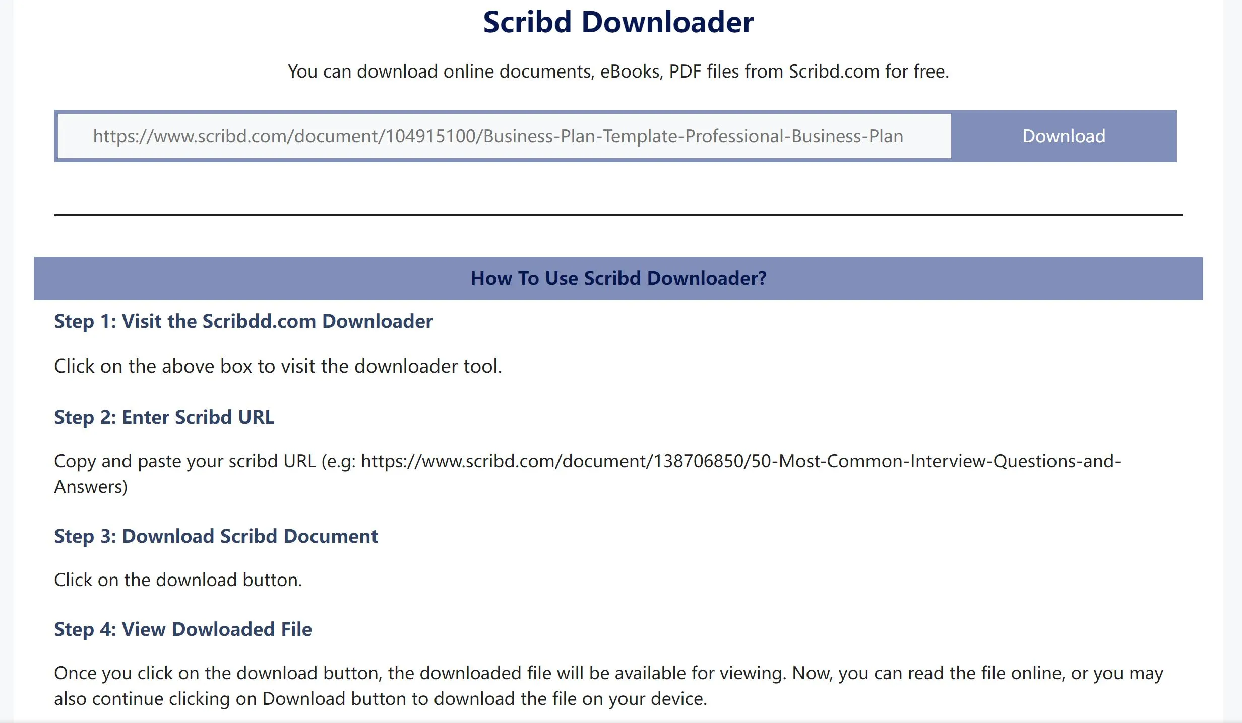 scribd から pdf への SCRIBDD ダウンローダー