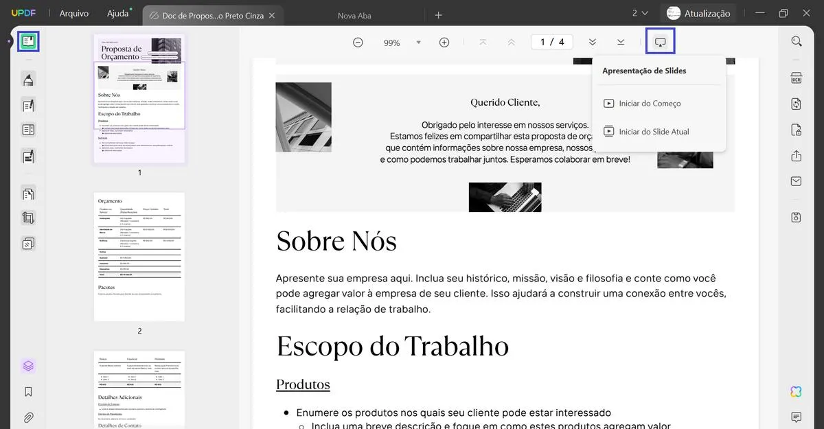 Apresentação em PDF