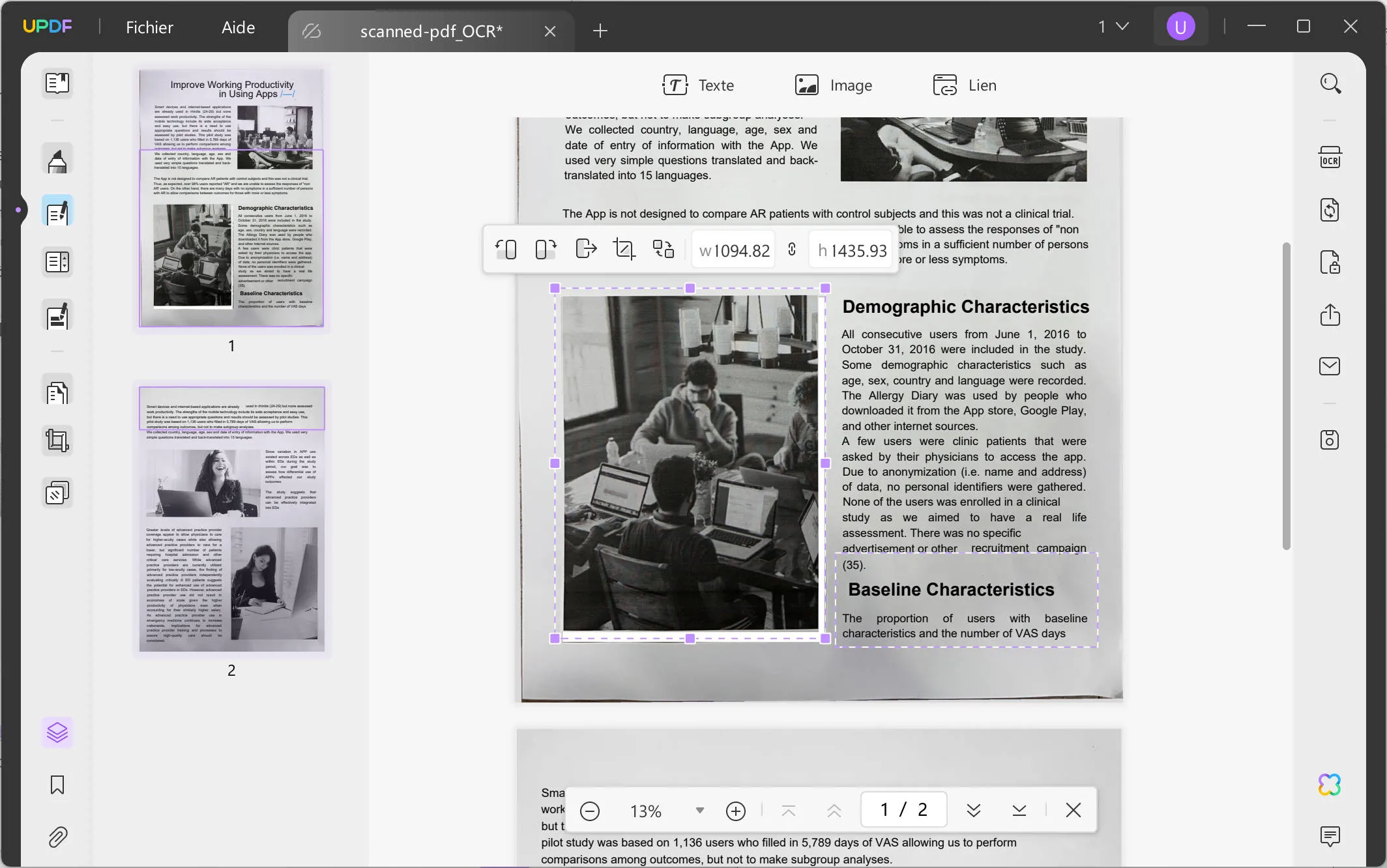 Redresser un PDF numérisé Redresser un PDF numérisé avec UPDF avec succès