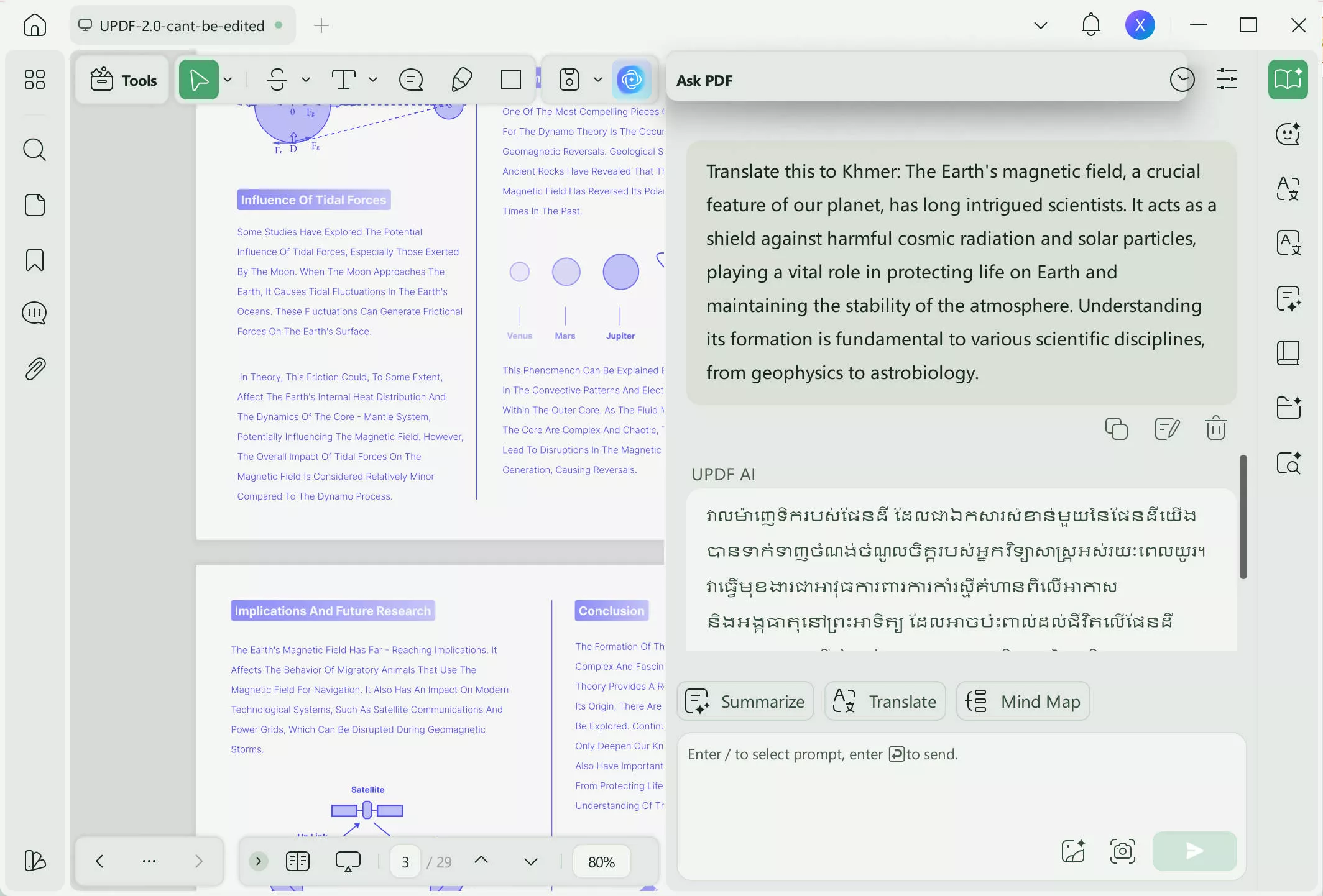 translate english to khmer pdf UPDF AI