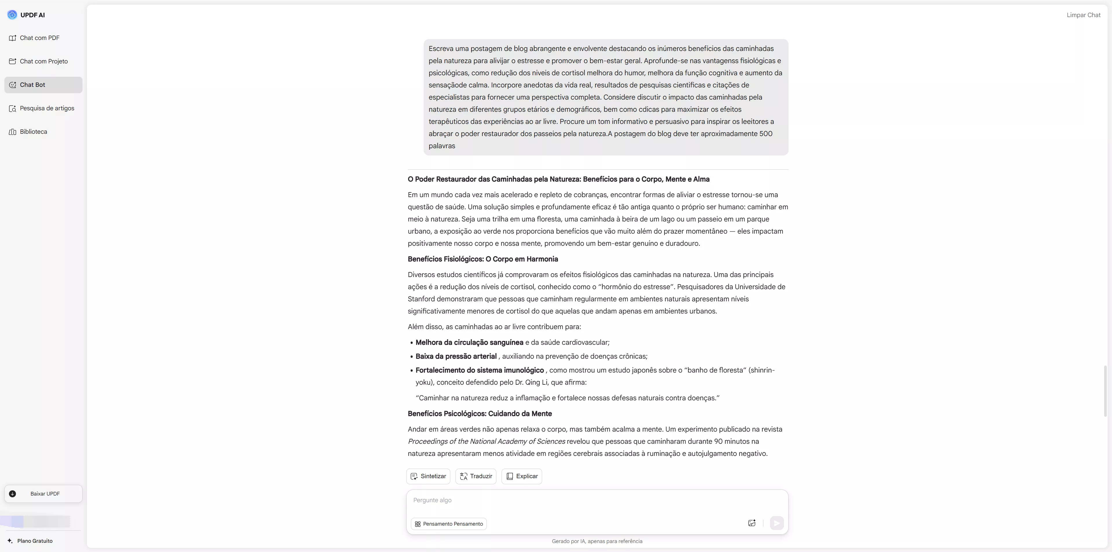 gerador de prompt ai Conteúdo gerado por UPDF AI