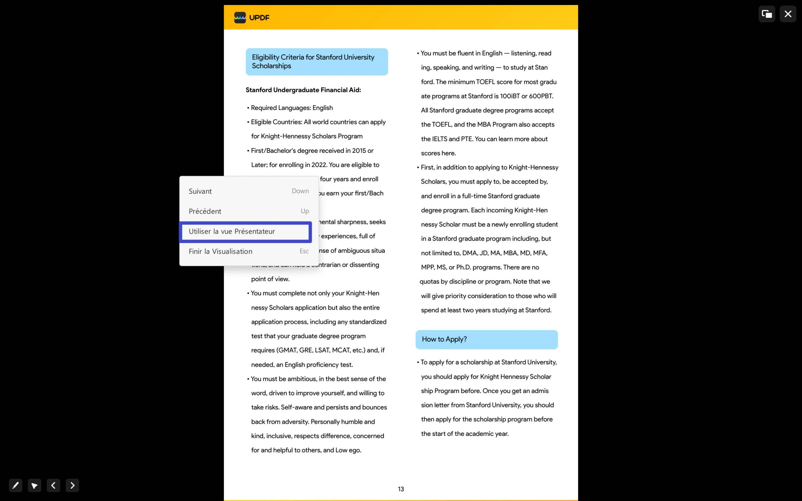 convertir un pdf en ppt sans changer la vue du présentateur de l'utilisateur de la police