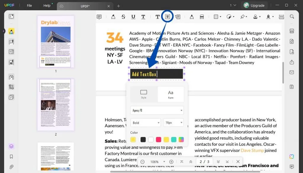 Add the TextBox to PDF with UPDF