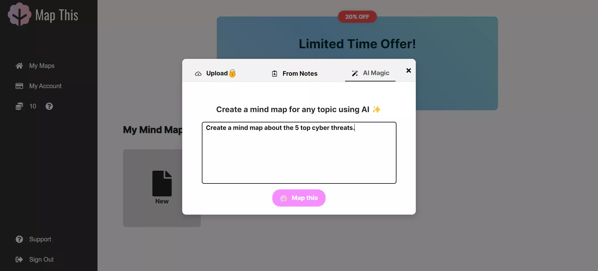 map thisでAIのマジックオプションを利用する