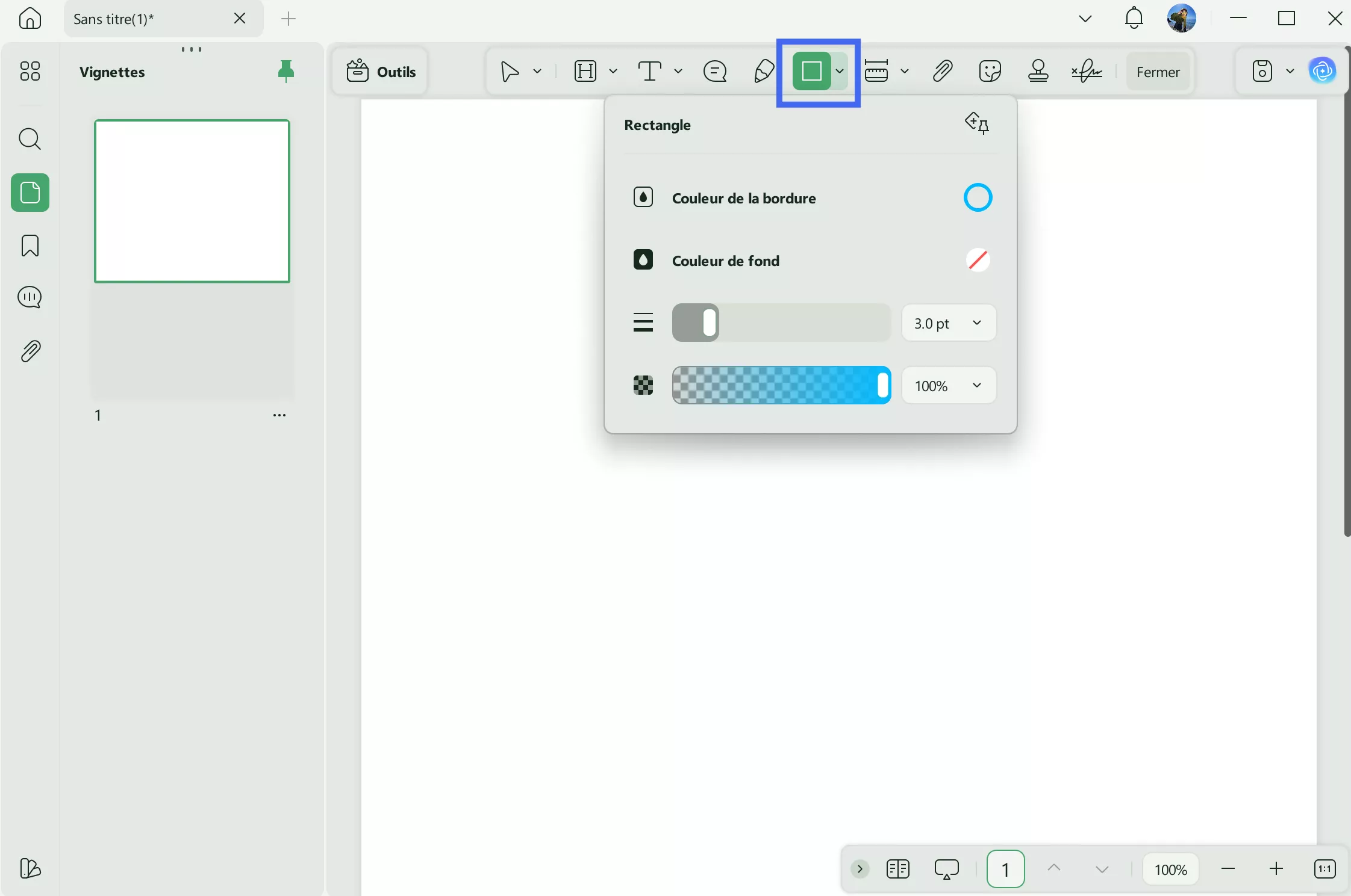 créer un tableau en pdf personnaliser la couleur du rectangle en UPDF