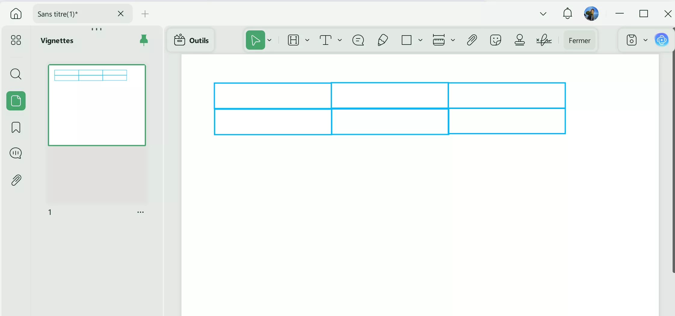 créer un tableau en pdf copier et coller le rectangle pour créer un tableau PDF en UPDF
