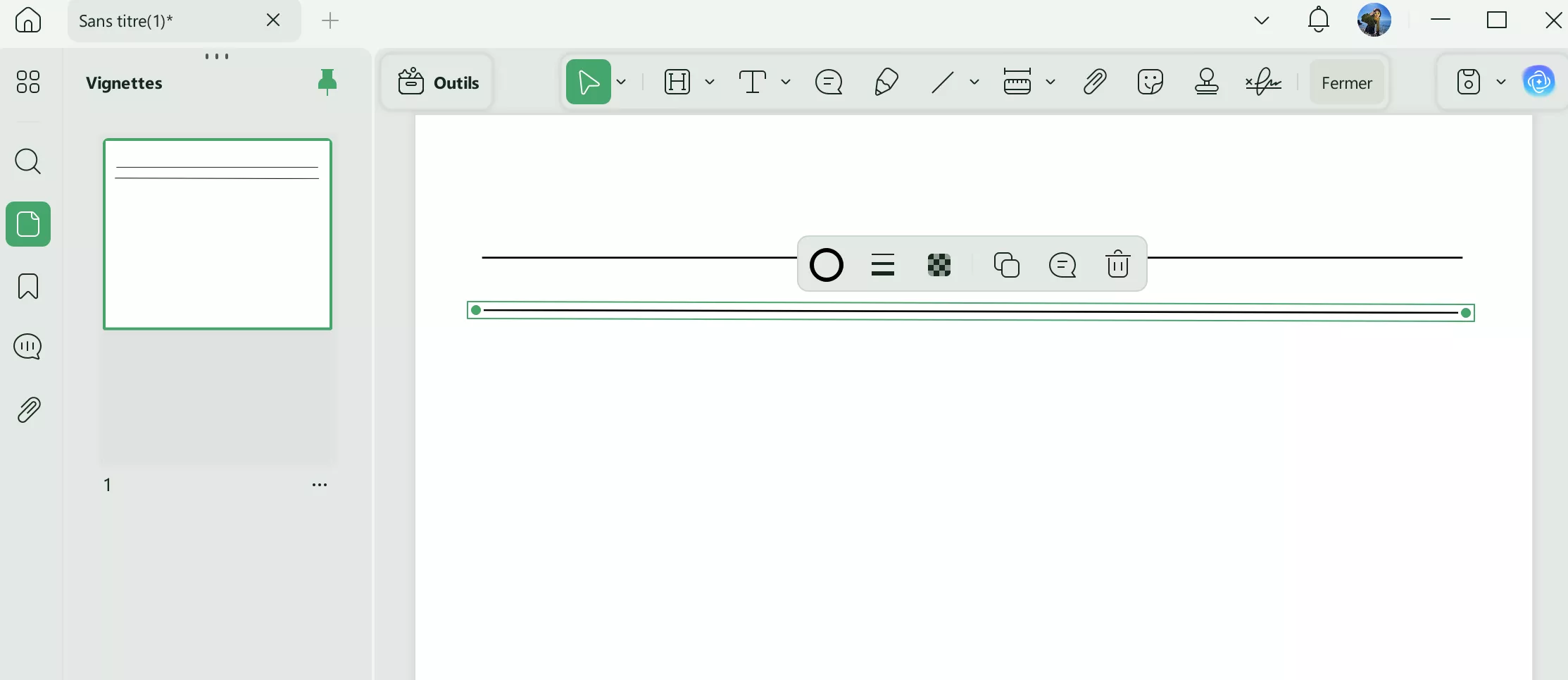 créer un tableau en pdf utiliser la forme de ligne dans UPDF