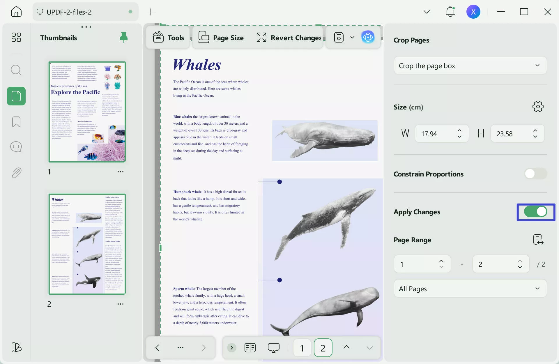 crop marks indesign enable the Apply Changes option with UPDF