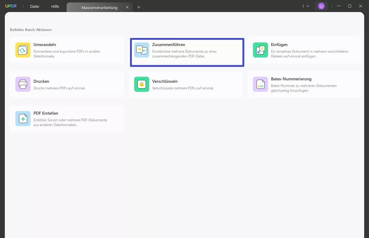 Kombinieren Sie PDF mit UPDF