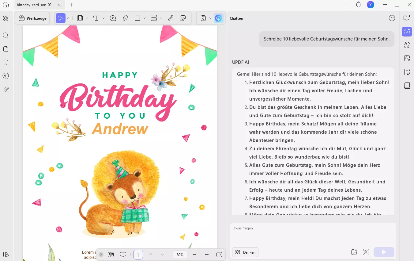 Geburtstagswünsche für den Enkel updf ai app