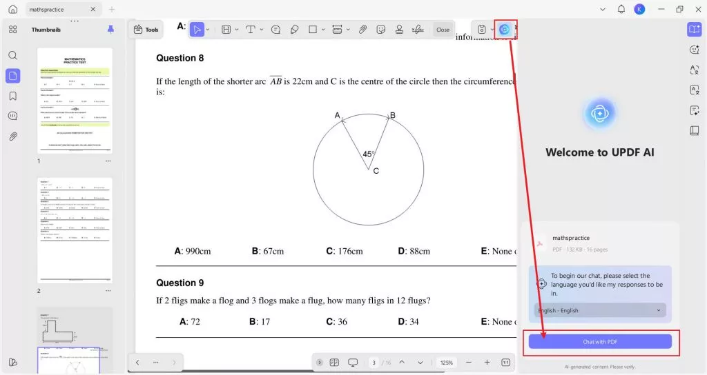 chat with pdf with updf ai