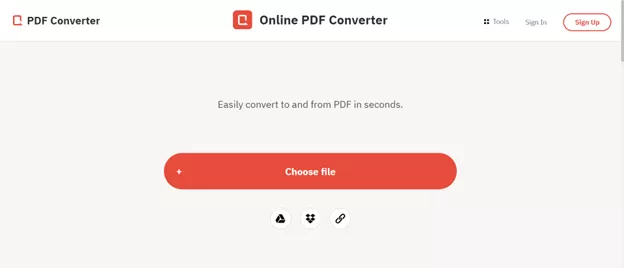 click on choose file in pdfconverter