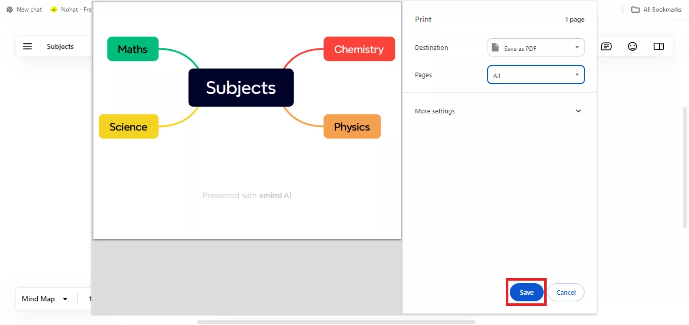 Xmind PDF 저장