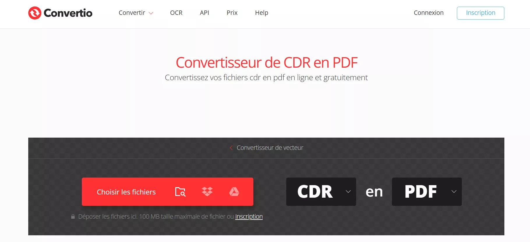 the main interface of convertio