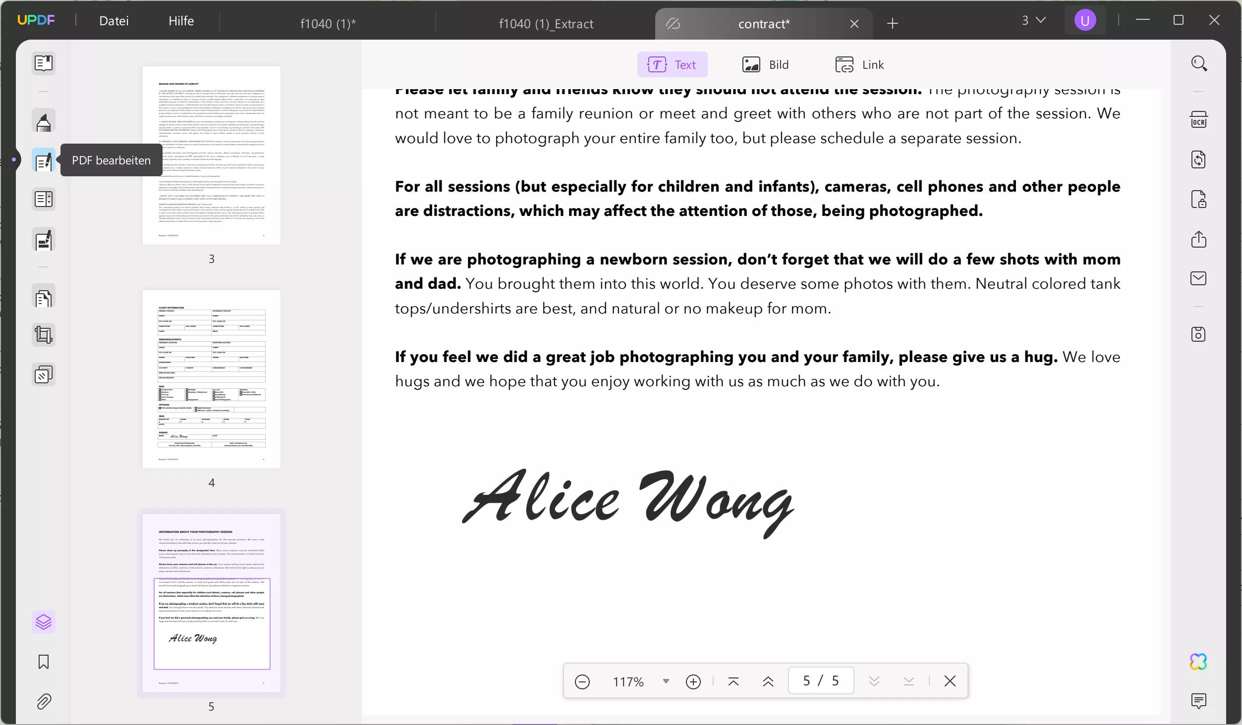 Die Bildfunktion finden Sie im PDF-Bearbeitungsteil von UPDF.