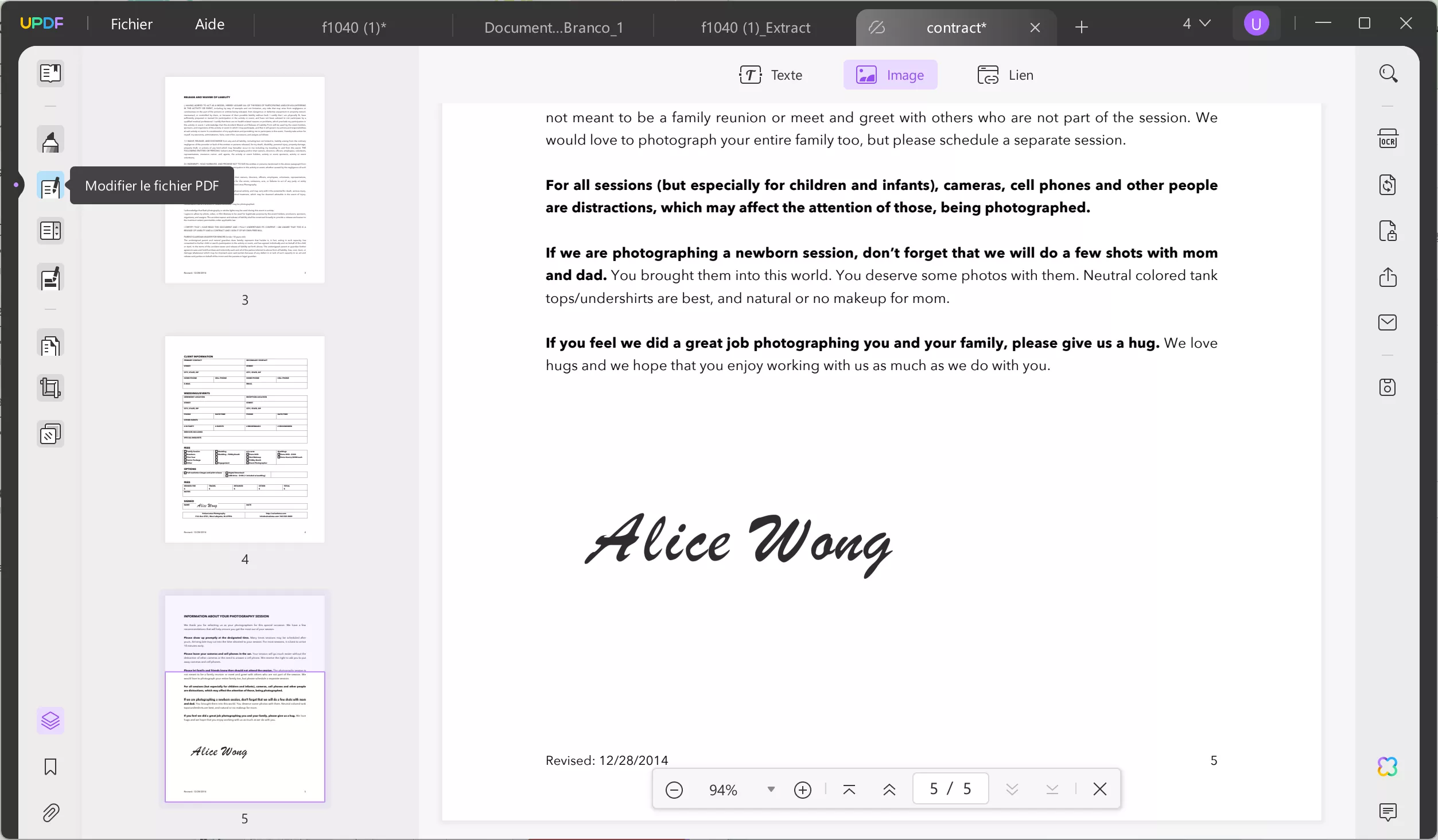 rogner une signature PDF