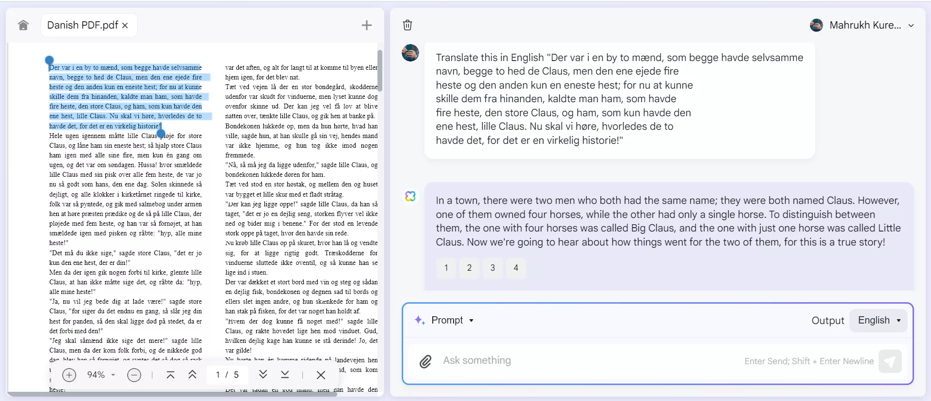 part of text translated successfully with UPDF's Online AI Assistant