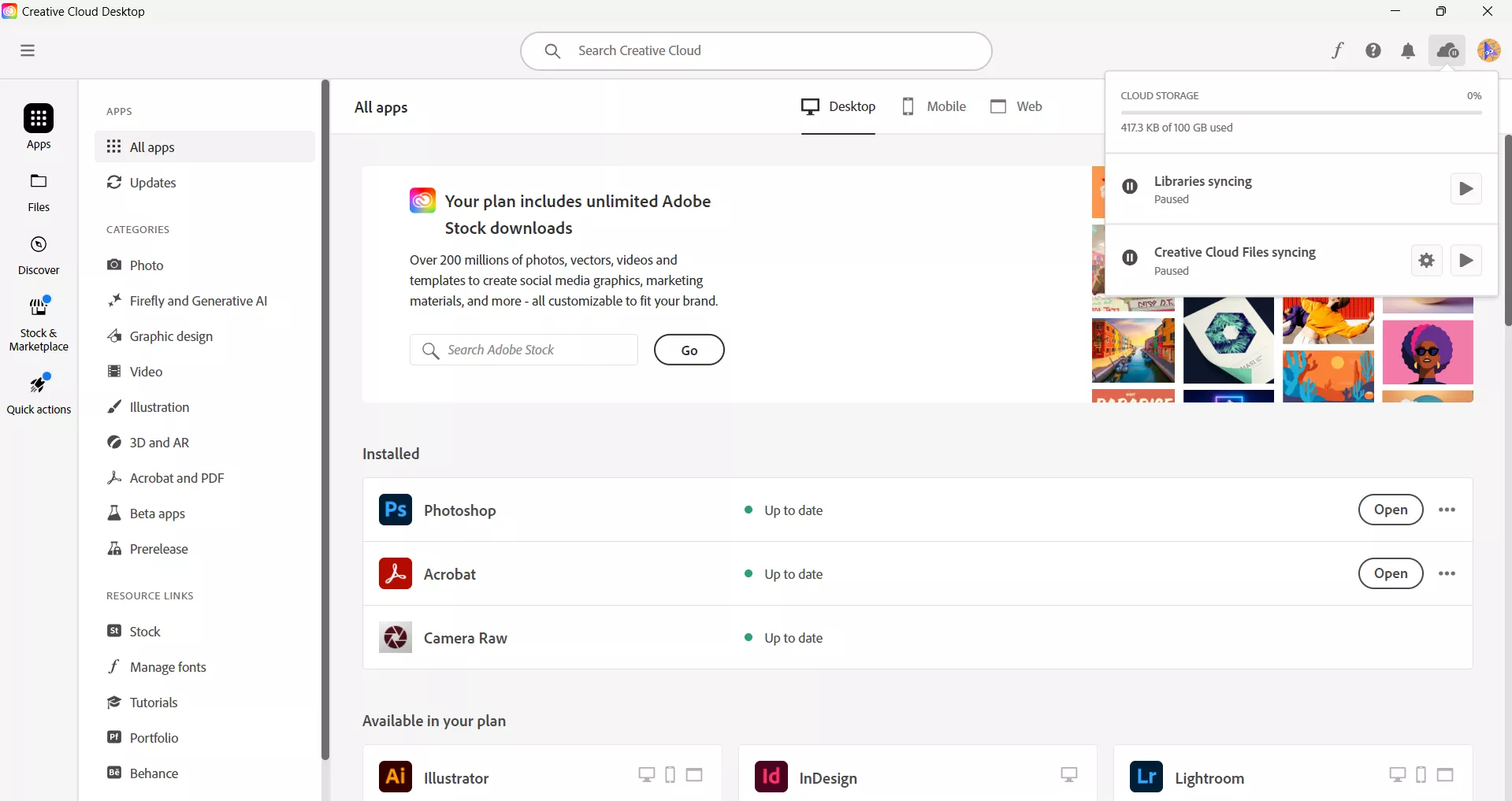 login to creative cloud desktop