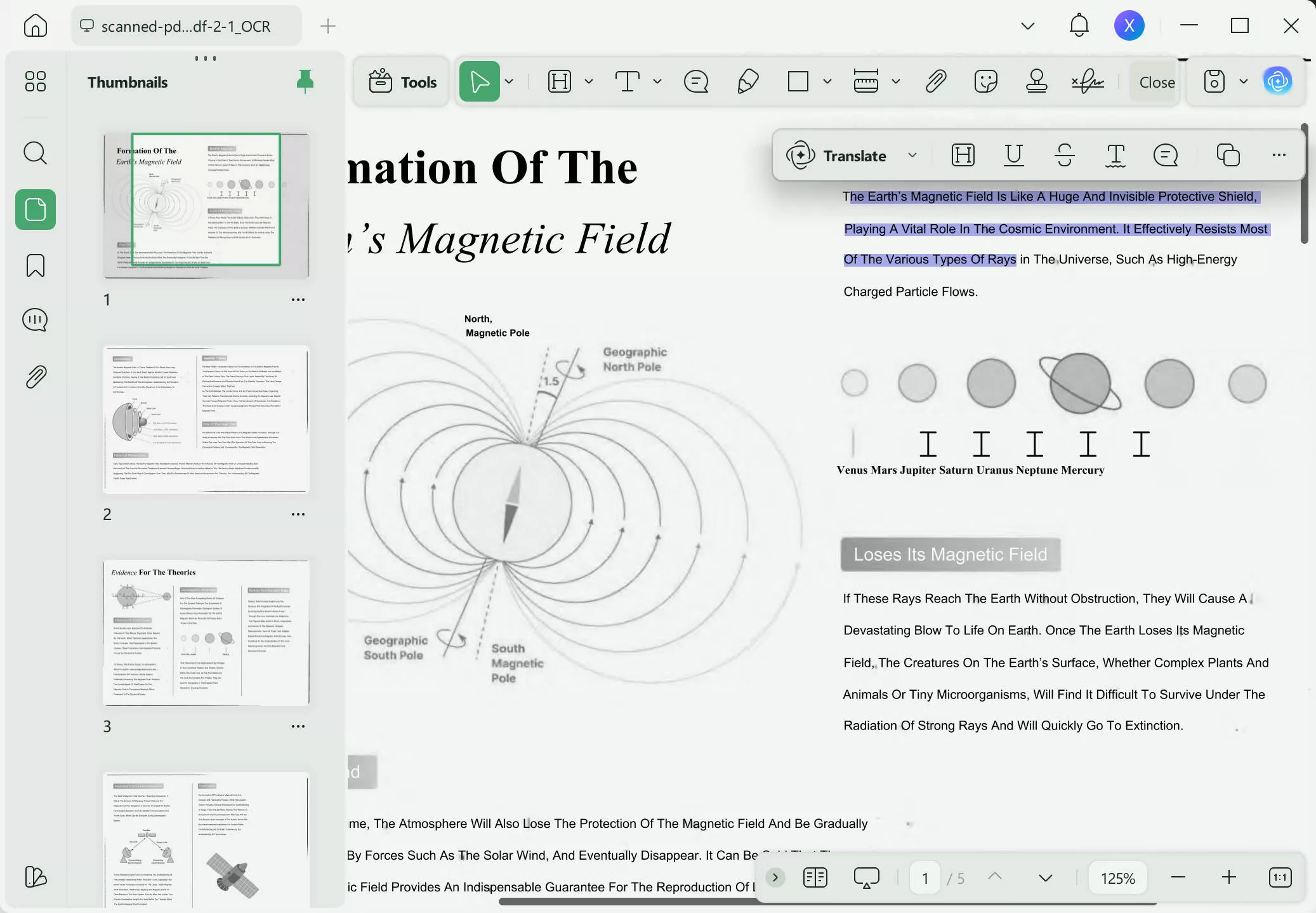 click the edit pdf button in updf to edit converted PDF