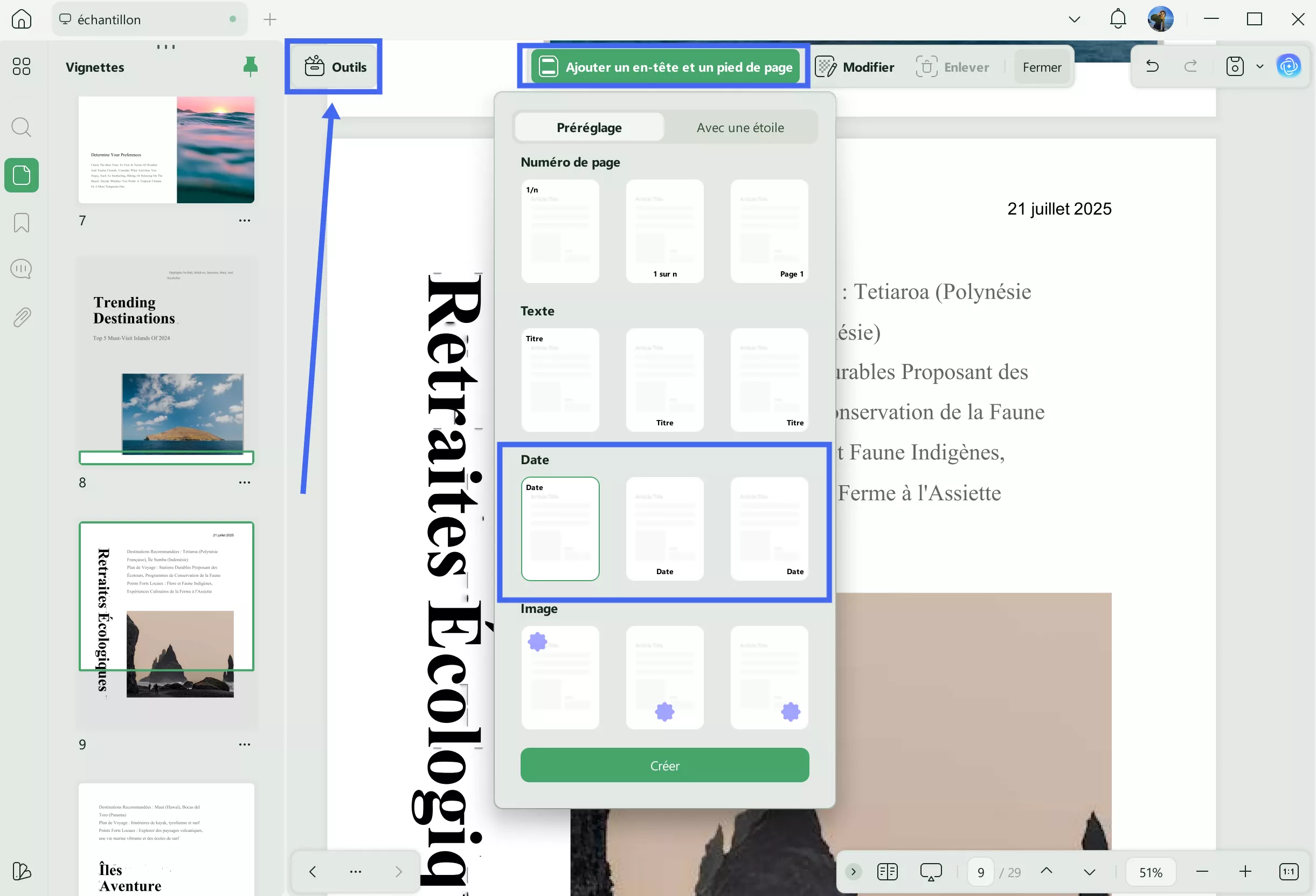 modifier date création pdf
