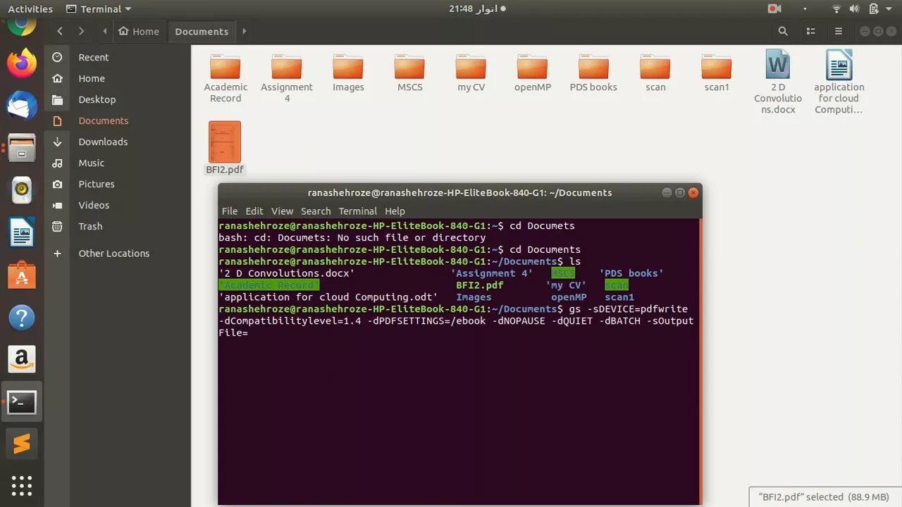 enter the command in linux terminal.