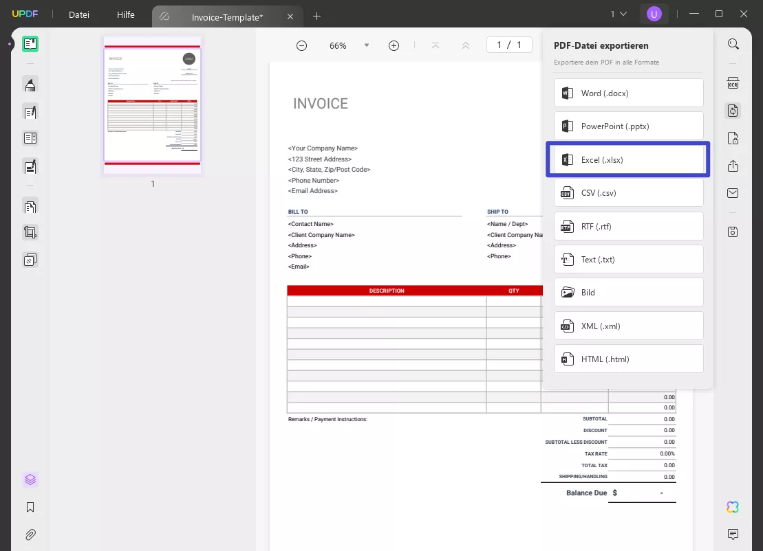 Kommentare von PDF nach Excel exportieren PDF nach Excel