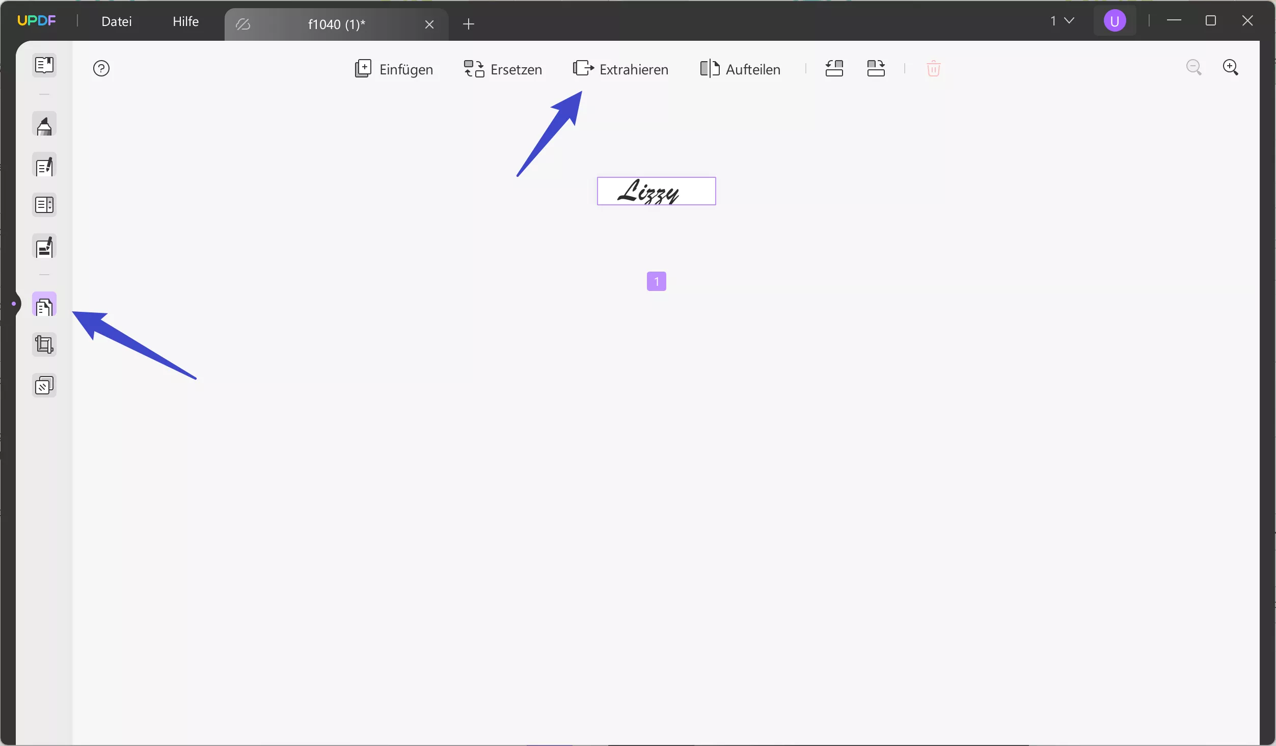 Extrahieren Sie die zugeschnittene Signatur im PDF mit UPDF