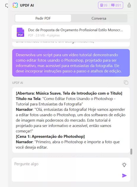 IA para Escrever um Script