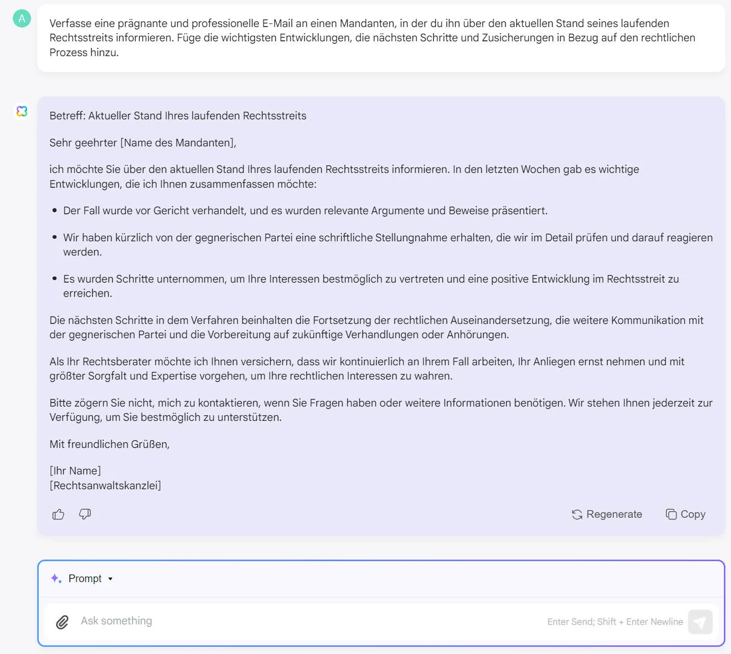 Wie Sie AI als Anwalt einsetzen Kommunikation mit Mandanten