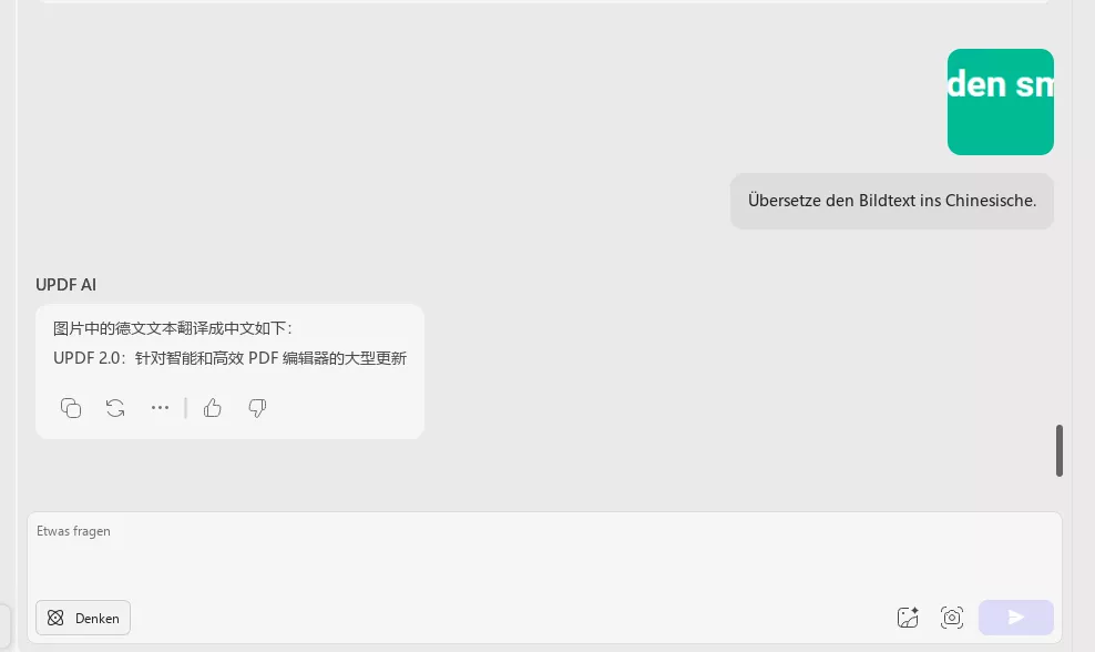 Wie Sie durch Chats mit einem Bild das Bild in die gewünschte Sprache übersetzen