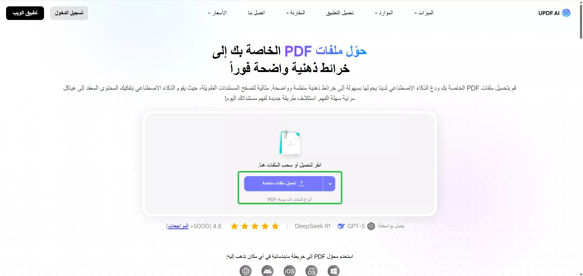 تحويل PDF إلى خريطة ذهنية