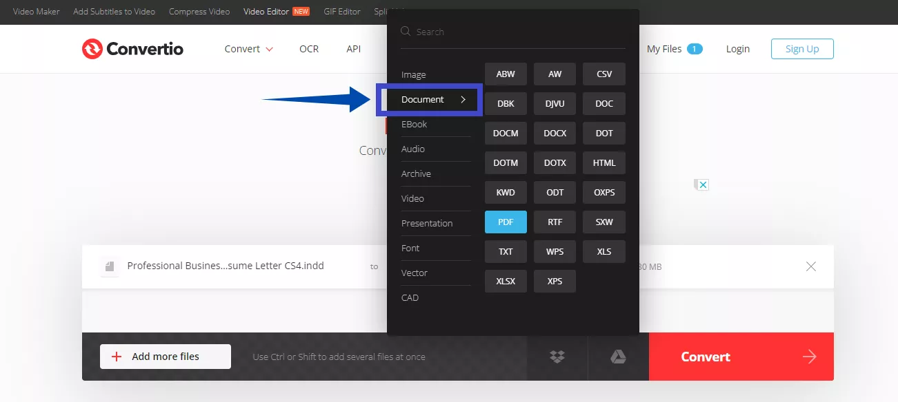Convertio PDF 변환