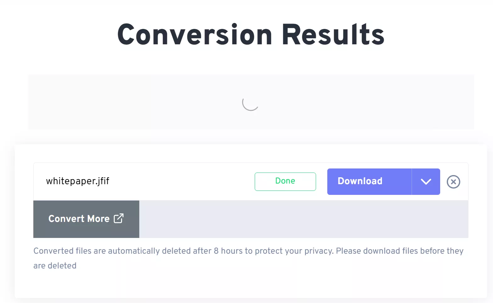 download the pdf file after converted from JFIF.