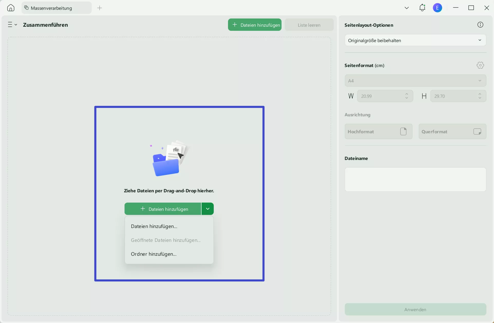 Excel-Dateien zusammenführen Datei hinzufügen