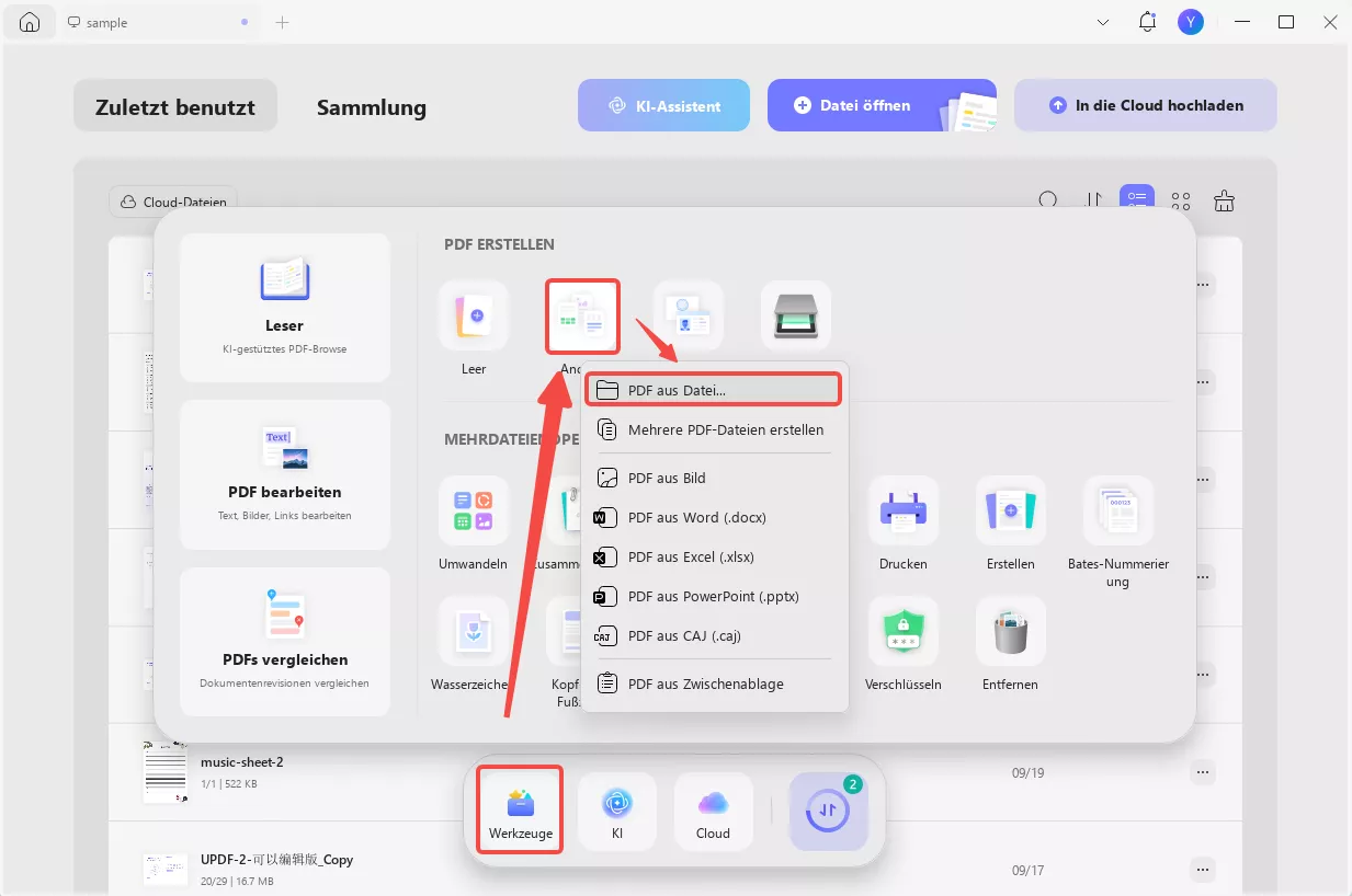 PDF aus einem beliebigen Format erstellen