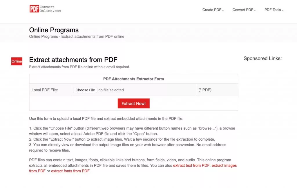 pdfconverteronline pdfから添付ファイルを抽出する機能