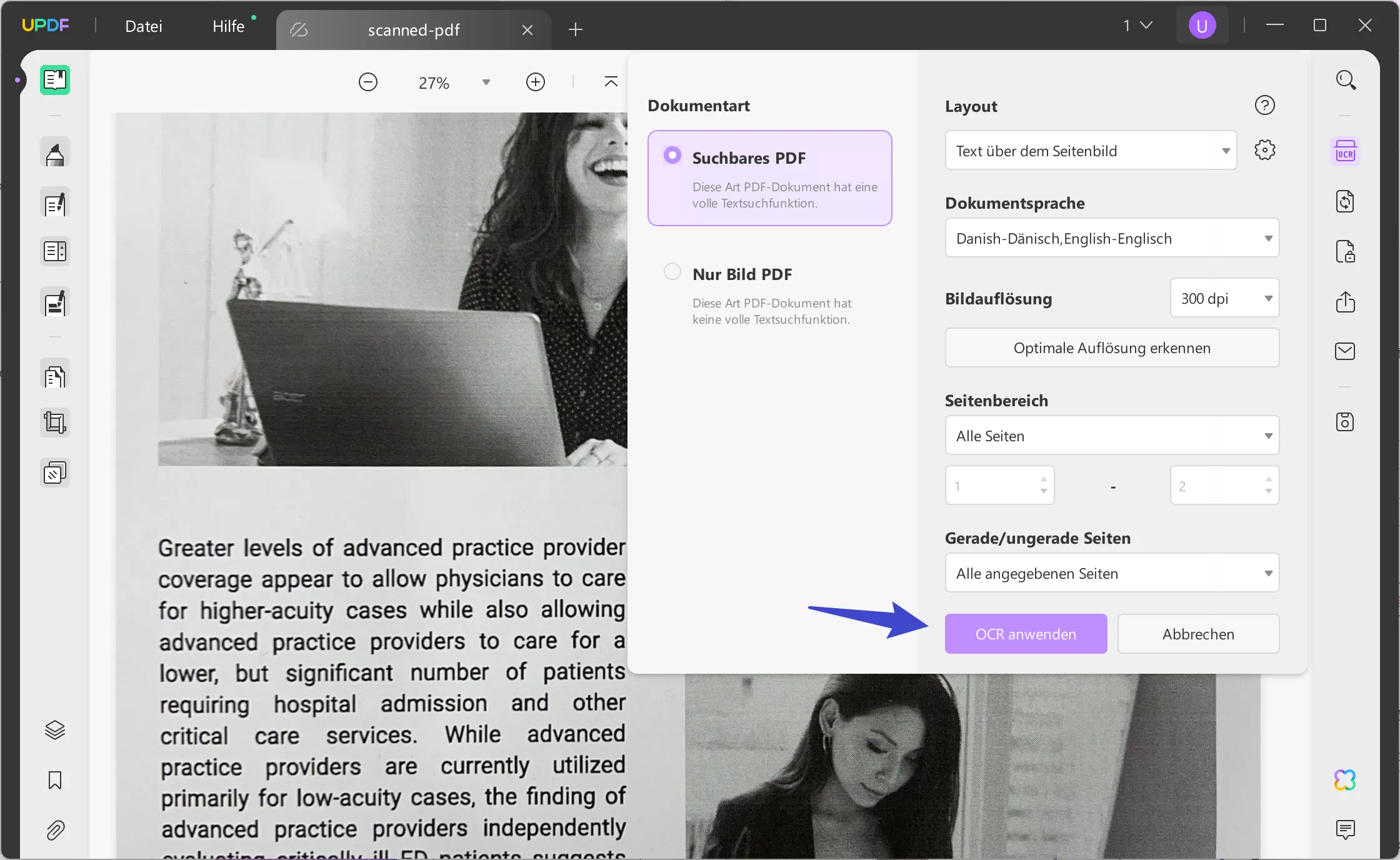 Text mit OCR erkennen