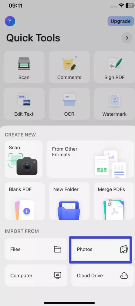 how to send a photo as a pdf ios
