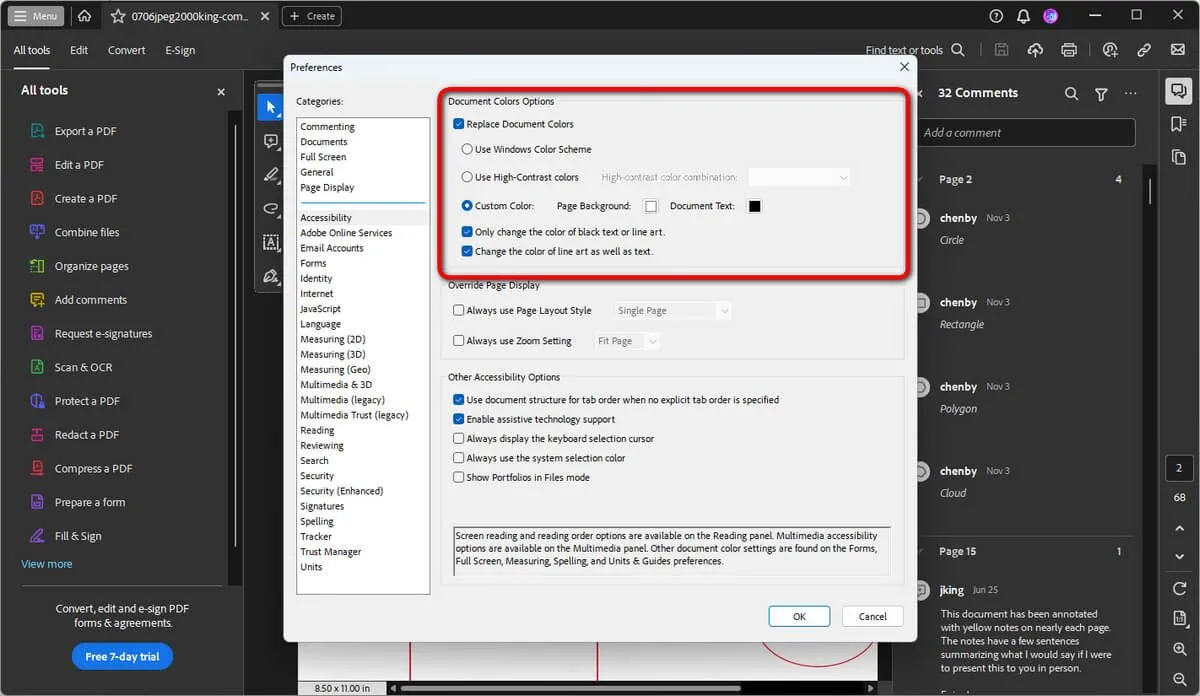 AdobeのダークモードでPDFを読む