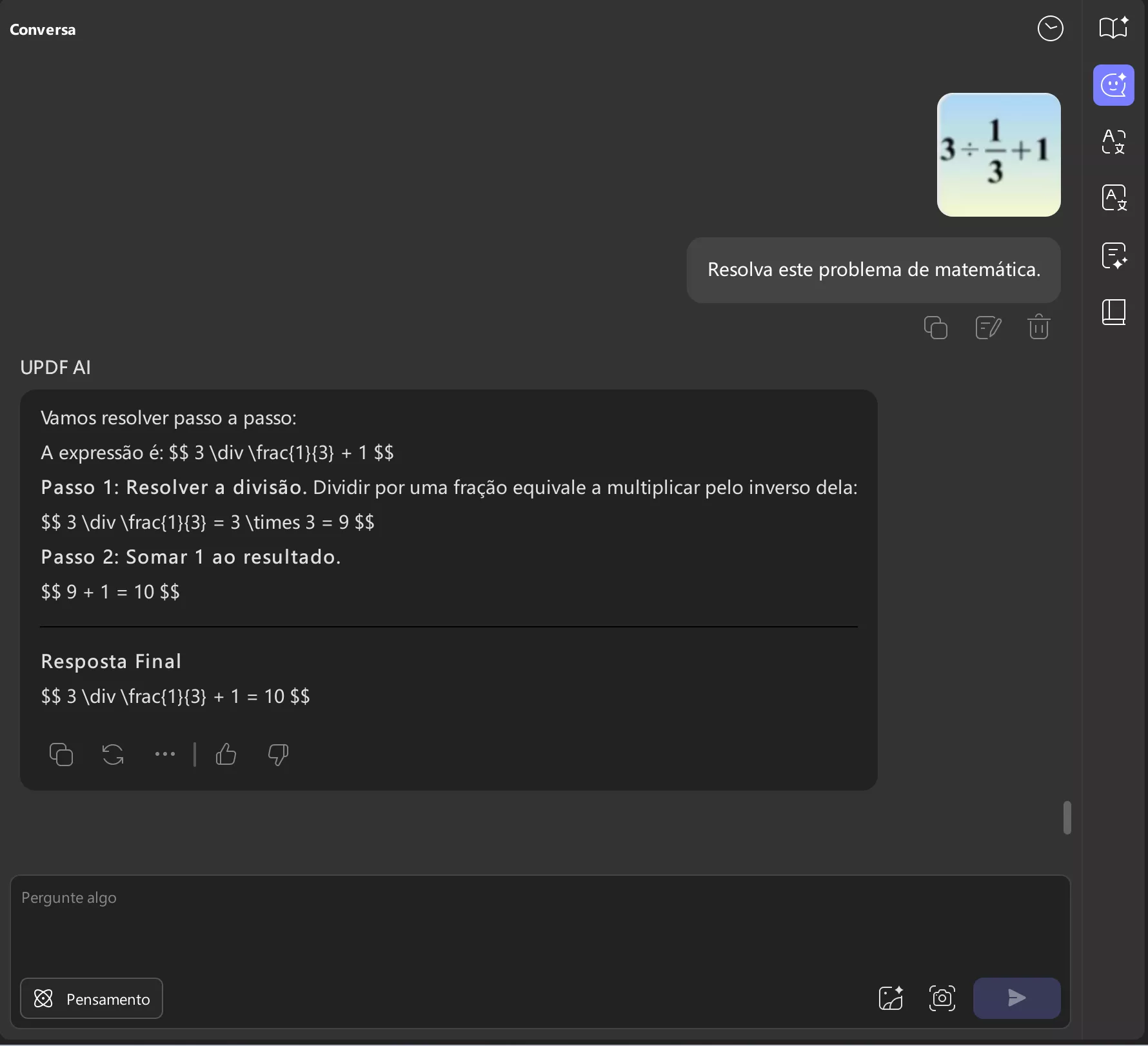 Resolva este problema de matemática