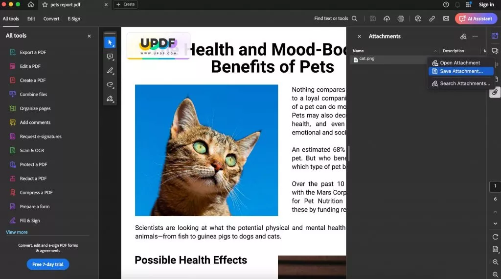 adobe acrobatでPDFから埋め込みファイルを保存する